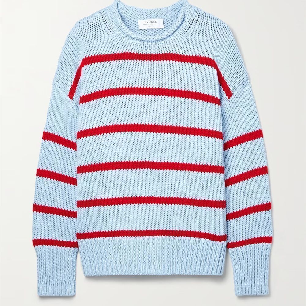 La Ligne Marina blue red striped cotton sweater XXS